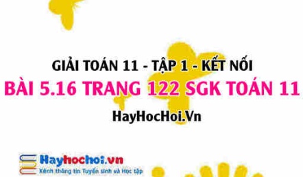 Giải bài 5.16 trang 122 Toán 11 tập 1 SGK Kết nối tri thức